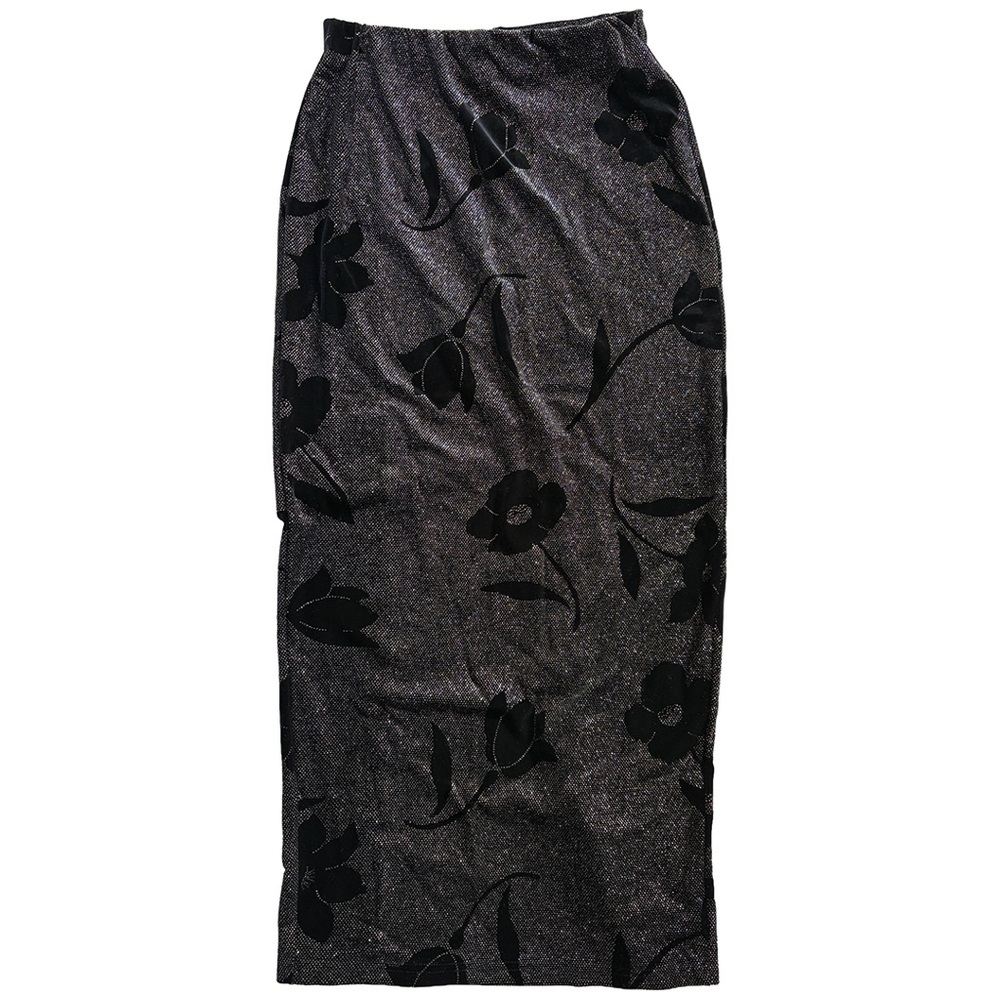 Gantos Glitter Floral Maxi Skirt | 90s Velvet Burnout | Made in USA | Vintage